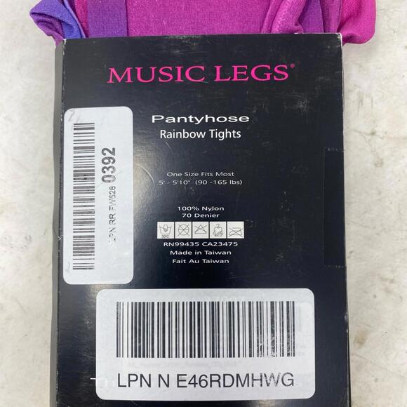 NEW sexy MUSIC LEGS opaque RAINBOW tights PANTYHOSE stockings hosiery - Picture 4 of 4